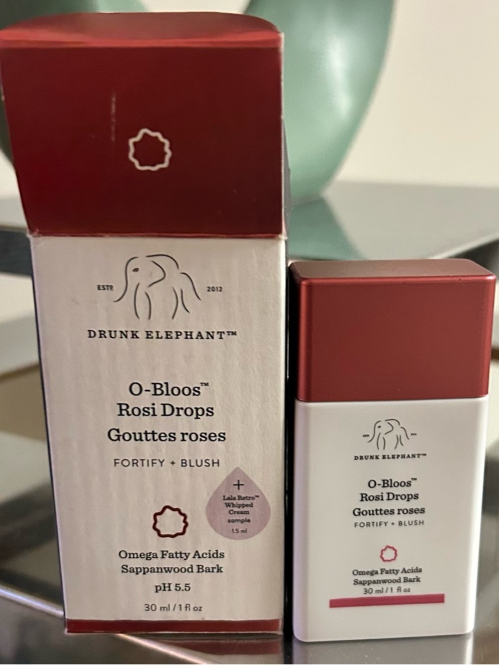 NIB Drunk Elephant O-Bloos Rosi Drops 30ml ✨ Glow Serum + Sample NEW